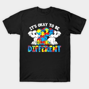 Its Ok To Be Different Cute Elephant Autism Awarenesss T-Shirt